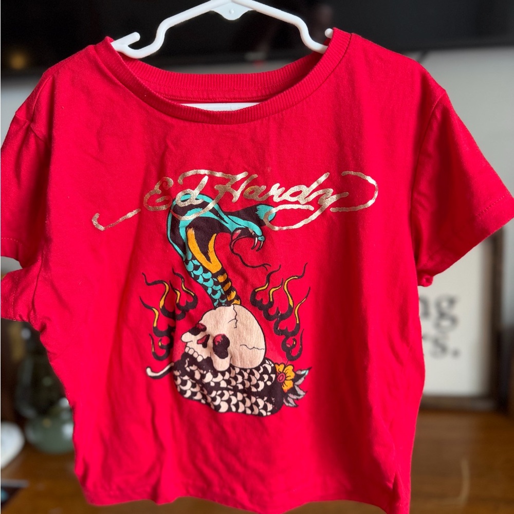 Ed Hardy T-Shirt with Skull and Snake Design